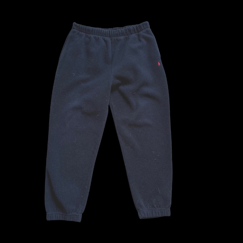 90's Polo Ralph Lauren Fleece Sweatpants Navy Blue Red Pony Logo Joggers L